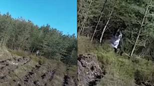 Seriously creepy drone footage captured 'black eyed girl' running through Cannock Chase forest