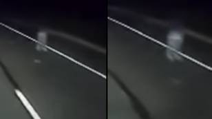 Eerie 'ghost' hitch-hiker spotted by drive in chilling dashcam footage