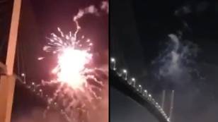 Vigilante shoots fireworks at JustStopOil protesters on Dartford Crossing during night