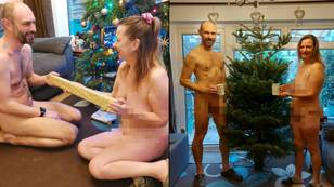 Couple spend Christmas completely naked while their guests wear clothes