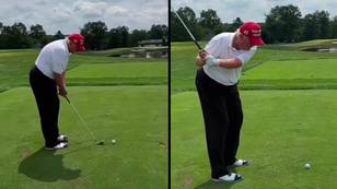 Donald Trump heckled at own golf course for broken swing ‘made in China’