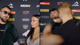 MMA fighter sucker punches YouTuber during middle of interview