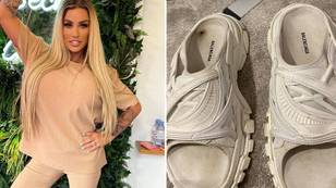Katie Price selling her scuffed Balenciaga sliders for £250 on Depop ahead of bankruptcy hearing