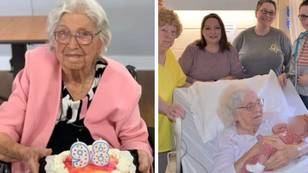 Woman who has over 230 great-great-grandchildren meets great-great-great-grandchild for first time