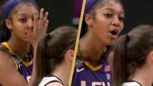 LSU basketball player Angel Reese criticized for mocking Caitlin Clark during title game