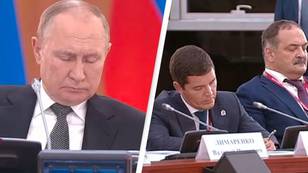 Vladimir Putin appears to fall asleep in meeting