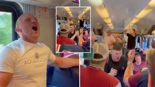 West Ham United fans serenade train carriage with Lucas Paqueta chant