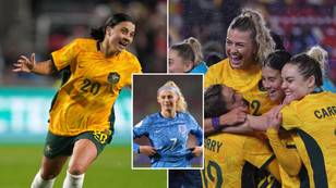 Matildas end England's 30-game unbeaten streak with upset victory on foreign soil