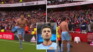 Rodri opens up on taunting Arsenal fans with shirtless celebration at the Emirates
