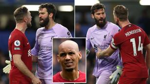 Fabinho makes Alisson claim after Liverpool goalkeeper involved in heated incident with Jordan Henderson