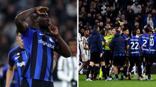 Romelu Lukaku sent off after 'over-celebrating' in response to racist chants directed his way