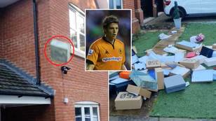 Former Premier League player seen throwing 'cheating ex's' belongings out of the window