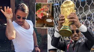 Salt Bae shows off "permanently reserved" table as a shrine to the late Diego Maradona