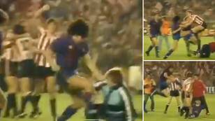 Diego Maradona started a riot during Copa Del Rey final after knocking player unconscious with flying knee