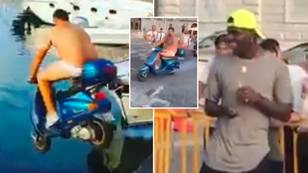 Mario Balotelli 'Paid A Bar Owner €2000' To Drive His Moped Into The Sea And There's Footage