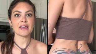 有影响力的人向粉丝展示她的“畏缩”后纹身，以警告想要墨水的人