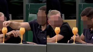 Fan Spotted Putting Something Into Other Man's Drink On Live TV At Wimbledon