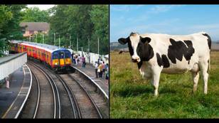 Pensioner killed by a flying cow that was hit by a train and flung 100ft while urinating on tracks