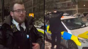Officers praised for 'positive policing' after having snowball fight with residents