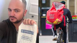 Man warns JustEat customers after he's charged £249 for Greggs delivery