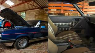Man discovers 40-year-old Ford Capri inside barn