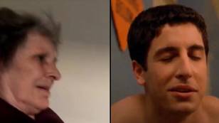 Lad watches American Pie with his grandma and films her reaction to rude scene
