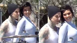 Kourtney Kardashian and Travis Barker discover they're having a boy in incredible gender reveal video