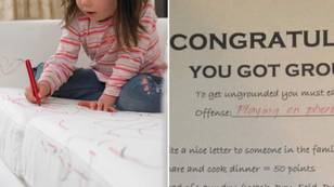 Parents praise 'epic' list after child is grounded that 'works so well'