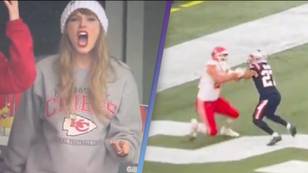 Taylor Swift explodes after seeing Travis Kelce get pushed during NFL game