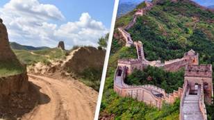 Great Wall of China now has a huge gap in it after it was damaged by people looking for shortcut