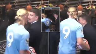 Man City star Erling Haaland barges into staff member in Etihad tunnel as awkward interaction spotted