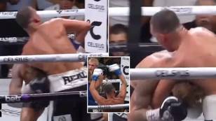 Nate Diaz got Jake Paul in a standing guillotine choke during their boxing match