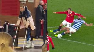 Christian Eriksen left Old Trafford on crutches after horrendous tackle Andy Carroll wasn't punished for
