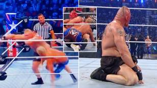 Brock Lesnar's face was a mess after he smashed head on an exposed steel turnbuckle