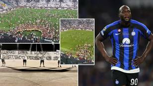 Juventus fans invade pitch and protest against signing of Romelu Lukaku