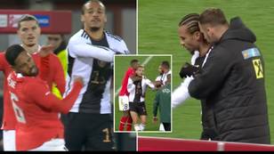 Leroy Sane 'loses his head' and gets sent off for putting hands into Phillipp Mwene's face