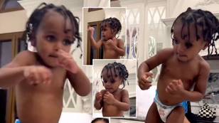 Floyd Mayweather's two-year-old grandson is already shadowboxing, he's so good it's gone viral