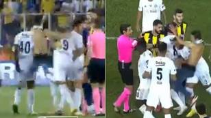 Turkish fan storms pitch to drop-kick Burnley flop Wout Weghorst during Besiktas clash