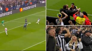 The noise inside St James' Park after Miguel Almiron scores opener against PSG is remarkable