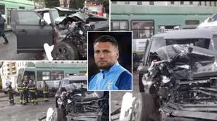 Lazio striker Ciro Immobile escapes nasty car accident with tram