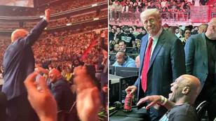Crowd erupts at UFC 287 after they spot Donald Trump at ringside next to Mike Tyson and Dana White