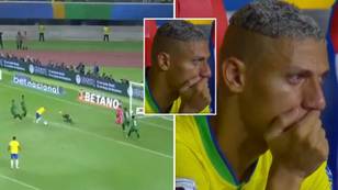 Spurs striker Richarlison was in tears after missing sitter for Brazil