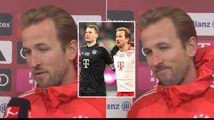 Harry Kane called out by reporter for making Manuel Neuer 'error' during Bayern Munich interview