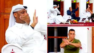 Qatar TV show mock Germany's World Cup exit by covering their mouths and waving goodbye