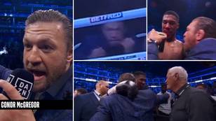Conor McGregor gatecrashed Anthony Joshua's fight last night and it was pure chaos