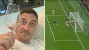 Gary Neville immediately trolls Arsenal after comical goal vs West Ham