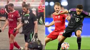 Alexis Mac Allister seen limping as he returns to Liverpool dressing room in potential injury blow