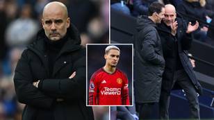 Pep Guardiola's 'gesture' towards Antony speaks volumes as moment spotted in Manchester derby