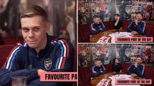 Ben White was asked his favourite part of a footballer's daily routine, Leandro Trossard's reaction spoke volumes