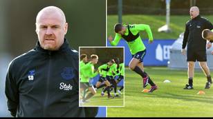 Pictures from Everton training show Sean Dyche has already introduced rule to 'keep standards high'